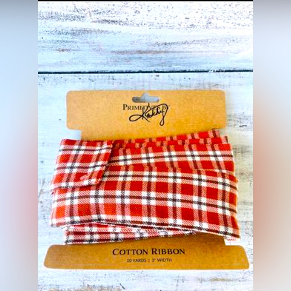 *Fall Orange Plaid Ribbon - Picture 1 of 10